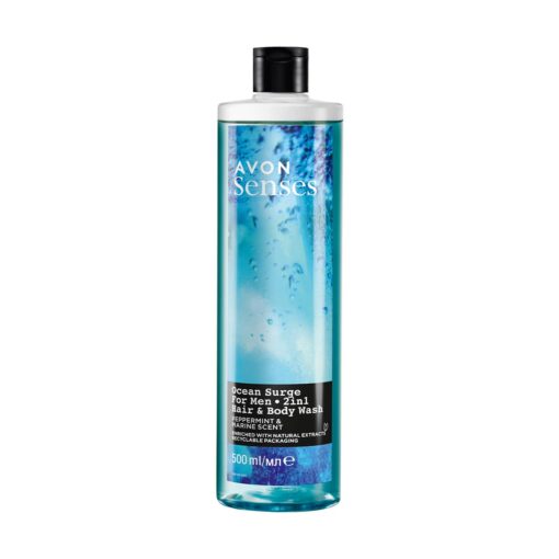 Avon Senses Ocean Surge Pour Homme 2 en 1 Gel Douche Corps et Cheveux 500ml