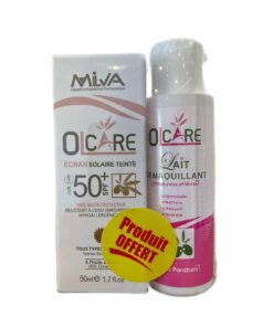 Milva Olcare Ecran Solaire Teinte Rose Claire SPF50+ 50ml + Lait Démaquillant 100ml