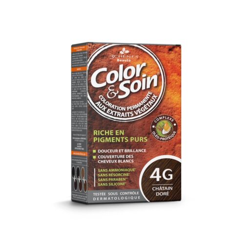 3 Chênes Color & Soin Coloration 4G Châtain Doré