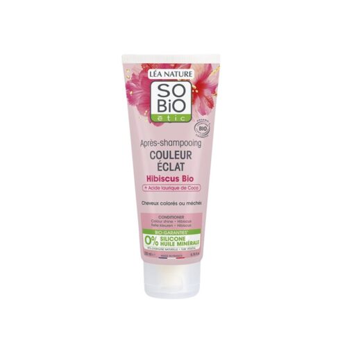 SoBio Après Shampooing Cheveux Couleur Eclat Hibiscus Bio 200ml