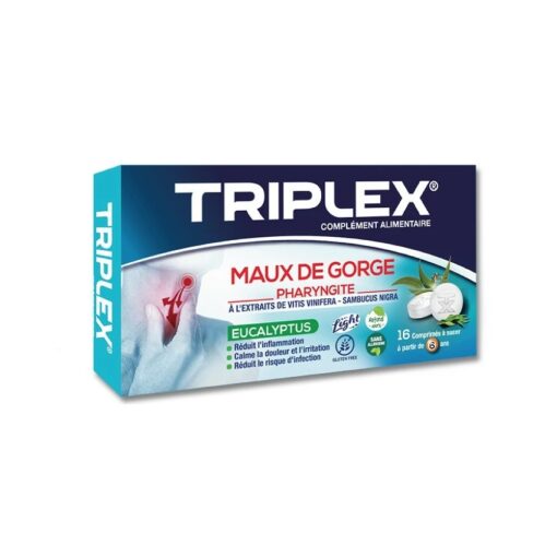 Triplex Maux de Gorge Eucalyptus 16 Comprimés à Sucer