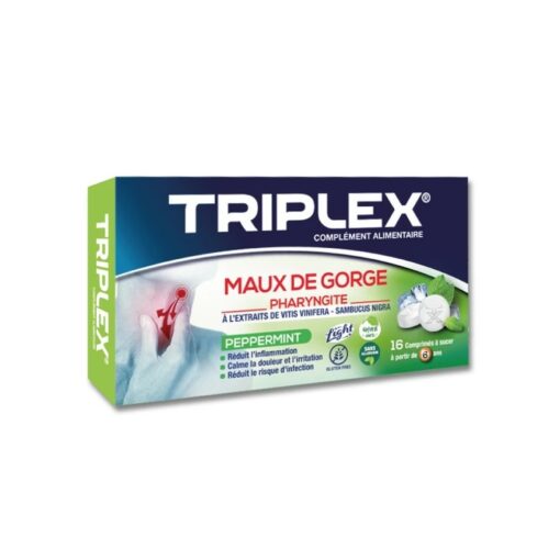 Triplex Maux de Gorge Peppermint 16 Comprimés à Sucer