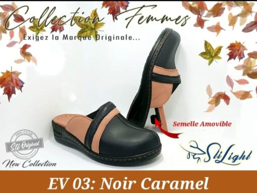 Sabot Orthopédique STI Femme Noir Caramel