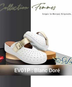 Sabot Orthopédique STI Femme Blanc Doré