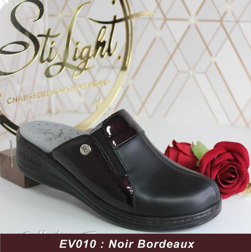 Sabot Orthopédique STI Femme Noir Bordeaux EV010