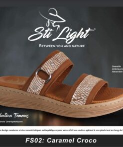 Sabot Orthopédique STI Femme Caramel Croco