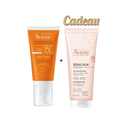 Avene Crème SPF50+ 50ml + Xeracalm Gel Nettoyant 100ml (Gratuit)