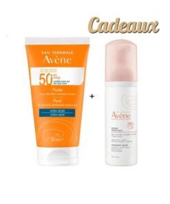 Avene Ecran Fluide SPF50+ 50ml + Mousse Nettoyante Visage et Yeux 50ml (Gratuit)