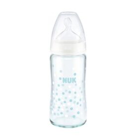 Nuk First Choice+ Biberon en Verre Temperature Control 0-6m Couleur Blanc 240ml