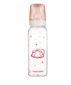 Canpol Babies Biberon Verre 3m+ Couleur Rose 120ml