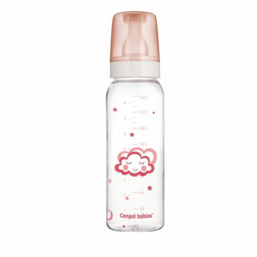 Canpol Babies Biberon Verre 3m+ Couleur Rose 120ml