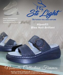 Sabot Orthopédique STI Femme Bleu Nuit Brillant