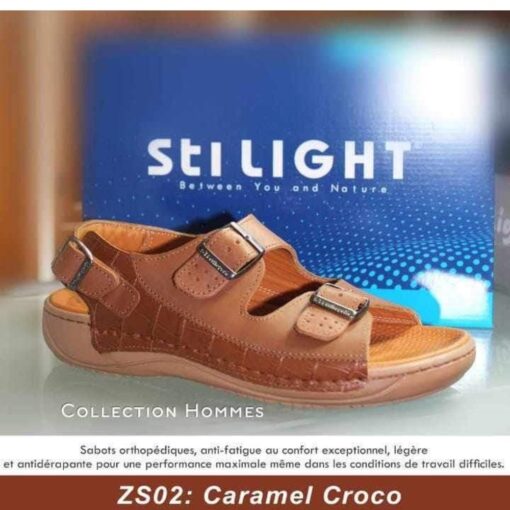 Sandelle Orthopédique STI Homme Caramel Croco