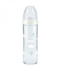 Nuk New Classic Biberon en Verre 0-6m Couleur Blanc 240ml