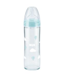 Nuk New Classic Biberon en Verre 0-6m Couleur Bleu 240ml