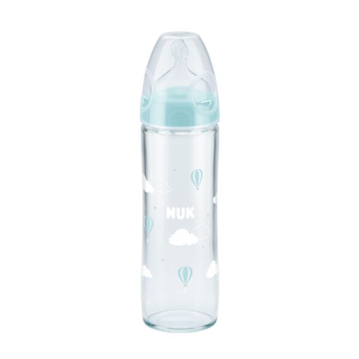 Nuk New Classic Biberon en Verre 0-6m Couleur Bleu 240ml