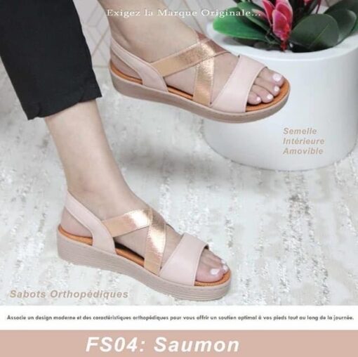 Sandale Orthopédique Femme Saumon