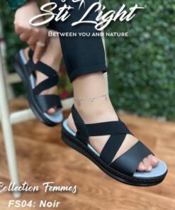 Sandale Orthopédique STI Femme Noir FS04