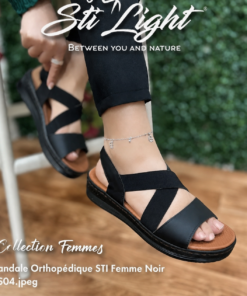 Sandale Orthopédique STI Femme Noir FS04
