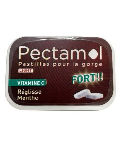 Pectamol Pastilles Light pour la Gorge Vitamine C Réglisse et Menthe 30g