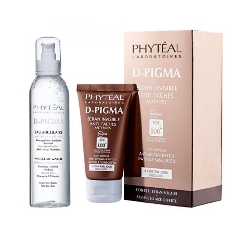 Phyteal D-Pigma Ecran Solaire Invisible Anit Taches SFP100+ 50ml + Eau Micellaire à l'Aloe Vera 150ml Offerte