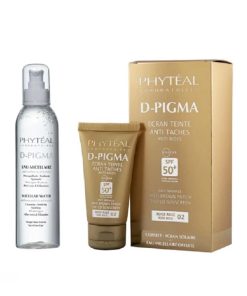 Phyteal D-Pigma Ecran Solaire Teinté Anit Taches Beige Rosé 02 SFP50+ 50ml + Eau Micellaire à l'Aloe Vera 150ml Offerte