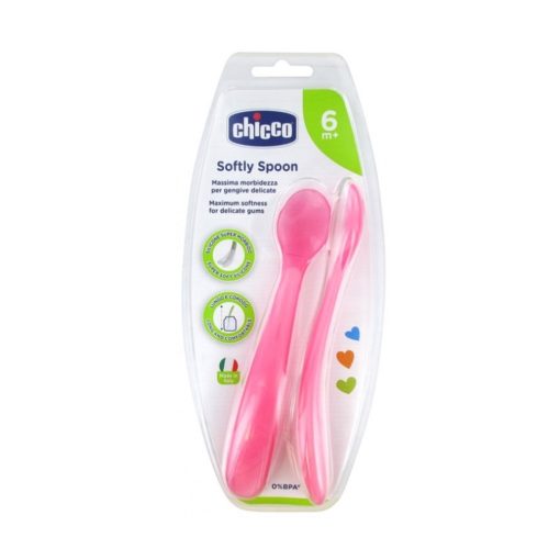 Chicco Cuillère Silicone 6M+ Rose