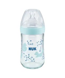 Nuk Biberon Nature Sense en Verre Bleu 240ml