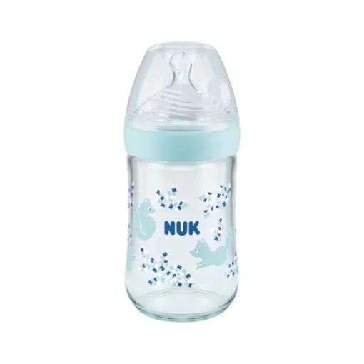 Nuk Biberon Nature Sense en Verre Bleu 240ml