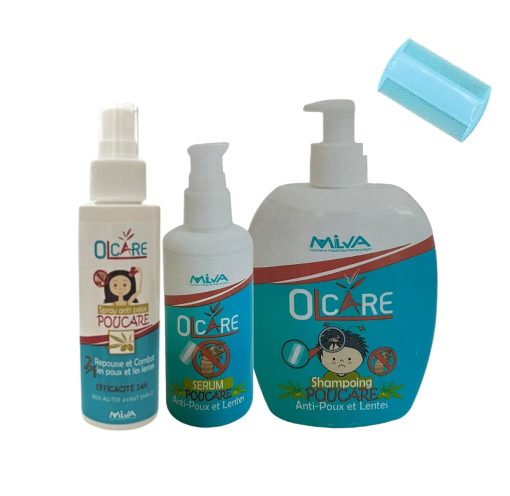 Olcare Pack Anti-Poux - Sérum + Shampoing + Spray + Peigne (offert)