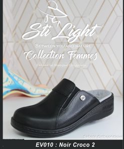 Sabot Orthopédique STI Femme Noir Croco