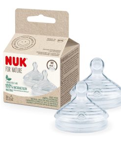 Nuk Lot de 2 Tétines Biberon For Nature Taille M (6-18m)