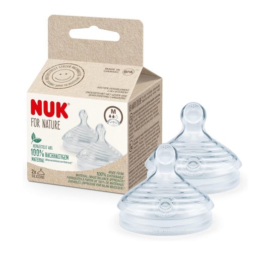 Nuk Lot de 2 Tétines Biberon For Nature Taille M (6-18m)