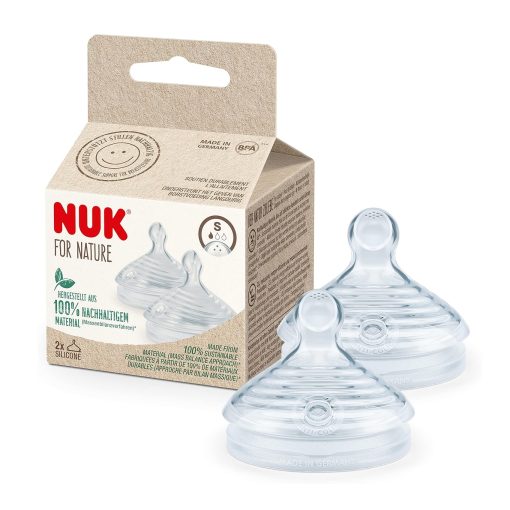 Nuk Lot de 2 Tétines Biberon For Nature Taille S (0-6m)