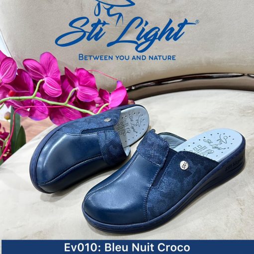 Sabot Orthopédique STI Femme Bleu Nuit Croco EV010