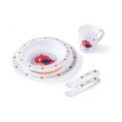 Canpol Babies Dinner Set 5 Pièces Cute Animal Rouge 12m+