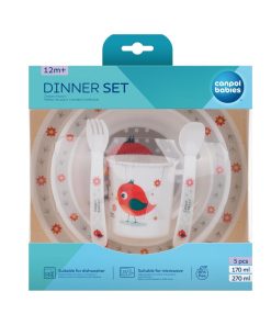 Canpol Babies Dinner Set 5 Pièces Cute Animal Rouge 12m+