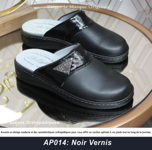 Sabot Orthopédique STI Femme Noir Vernis AP014