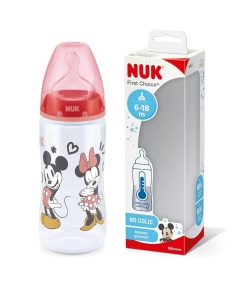 Nuk First Choice+ Biberon Temperature Control 6-18m Couleur Rouge 300ml