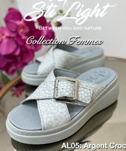 Sabot Orthopédique STI Femme Argent Croco AL05