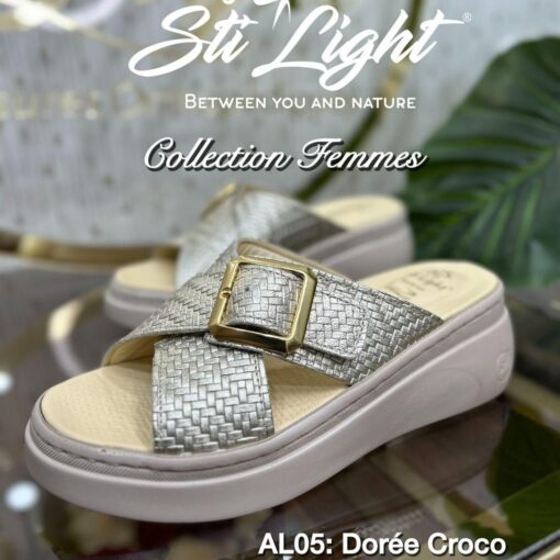 Sabot Orthopédique STI Femme Dorée Croco AL05