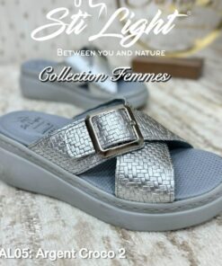 Sabot Orthopédique STI Femme Argent Croco 2 AL05