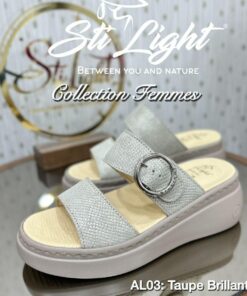 Sabot Orthopédique STI Femme Taupe Brillant AL03