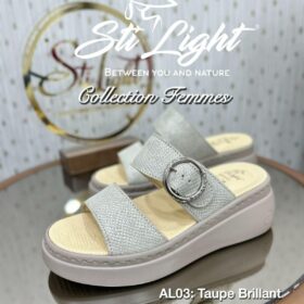 Sabot Orthopédique STI Femme Taupe Brillant AL03