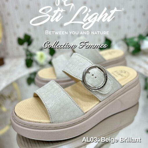 Sabot Orthopédique STI Femme Beige Brillant AL03