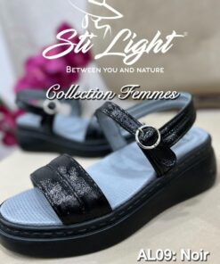 Sandale Orthopédique STI Femme Noir AL09