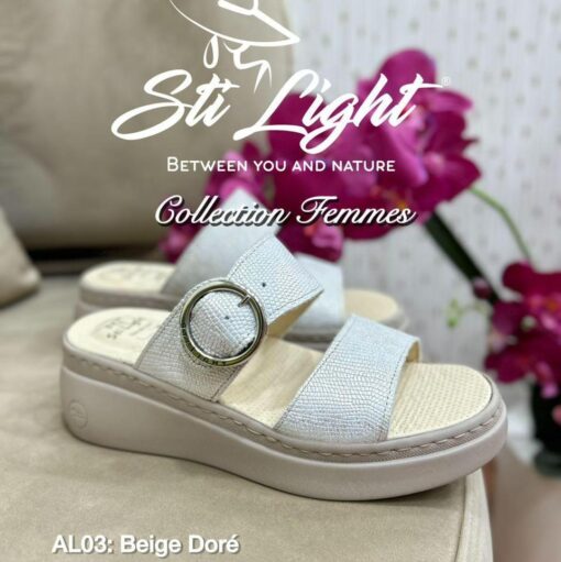 Sabot Orthopédique STI Femme Beige Doré AL03