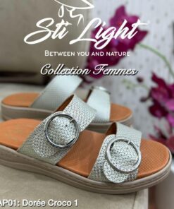 Sabot Orthopédique STI Femme Dorée Croco AP01