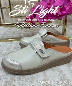 Sabot Orthopédique STI Femme Blanc Beige Doré AP013