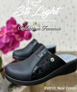 Sabot Orthopédique STI Femme Noir Croco EV010